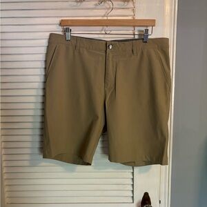 Adidas Tan Flat Front Shorts for Casual Comfort